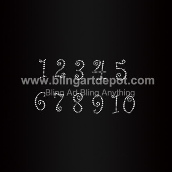 Crystal Numbers Rhinestone Hotfix Transfers